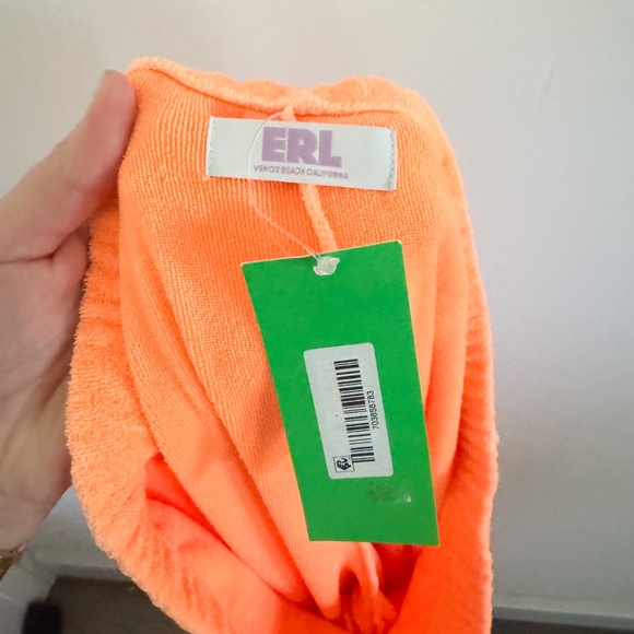 NWT ERL Venice Beach Orange Elasticized Flare Leg Pants L - Picture 8 of 9